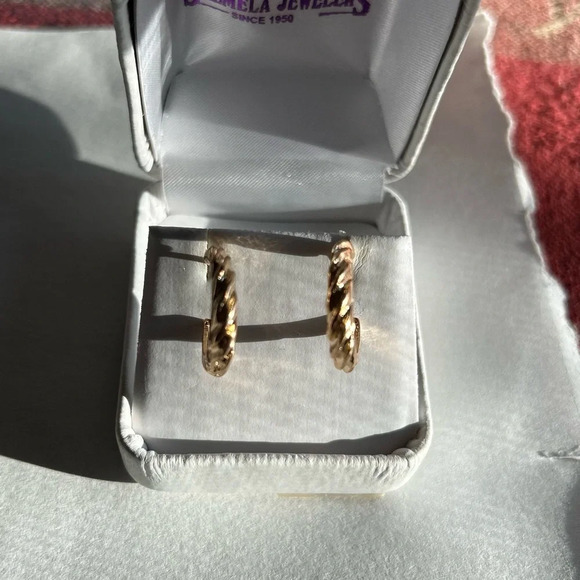3/$20 Gold Plated Twisted Braided Hollowed Circular Hoop Earrings - Picture 1 of 4